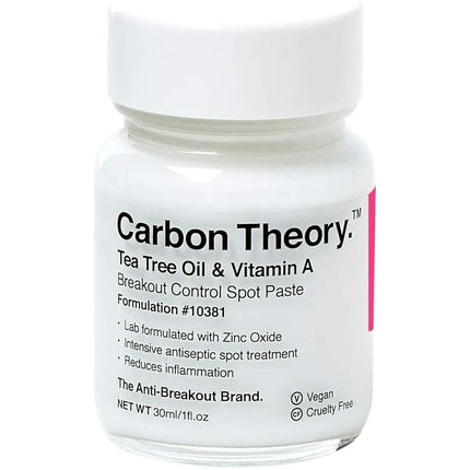 Serum Antiacnee, Carbon Theory, Tea Tree Oil, Vitamina A, 30ml