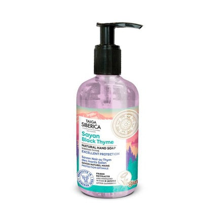 Săpun de mâini Natura Siberica Sayan Black Thyme 300ml cu pompă neagră