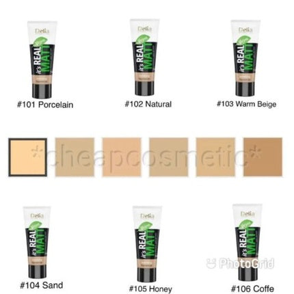 Fond de ten, Delia Cosmetics, It's Real Matt, Natural, 30ml