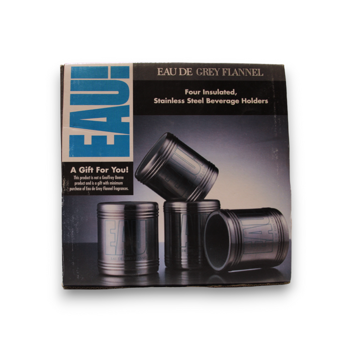 Set de suporturi izolate pentru băuturi Geoffrey Beene Eau de Grey Flannel, metal, gri, 4 buc