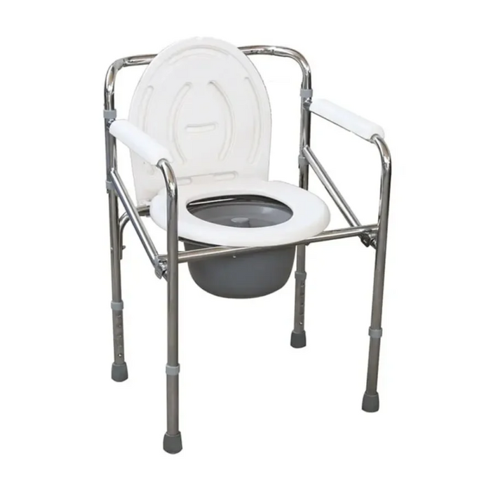 Scaun WC Geomed, cu cadru din aluminiu, pentru adulți