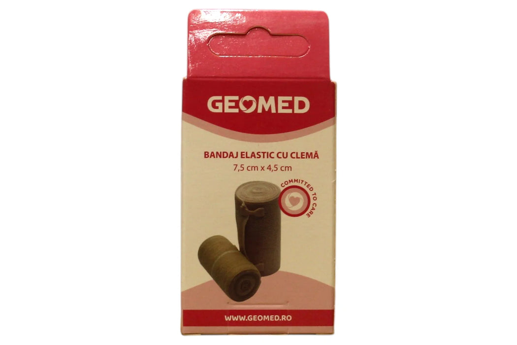 Bandaj elastic Geomed, cu clemă, 7,5 cm x 4,5 m