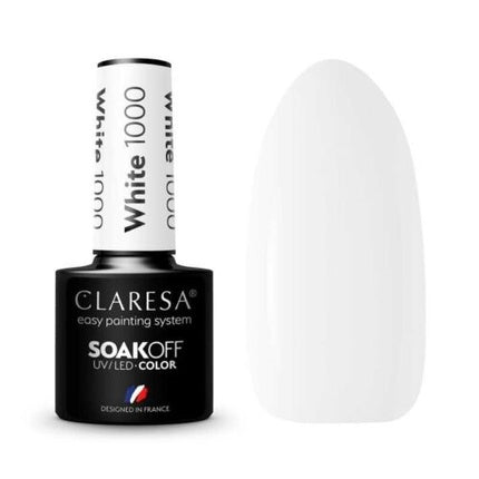 Lac de unghii UV, Claresa, White, 5ml