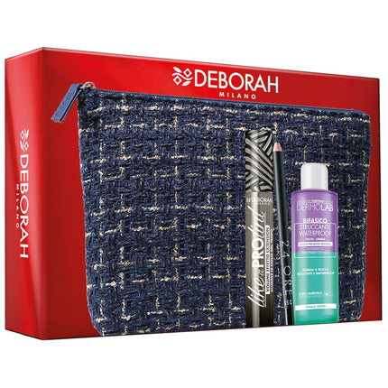 Set Cosmetice Deborah Milano - Clutch Albastru cu Mascara Like A Pro și Creion pentru Ochii No. 251