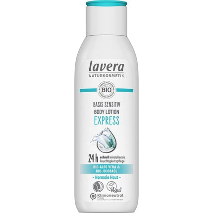 Lăptiune de corp Lavera Basis Sensitiv Express cu Aloe Vera și ulei de Jojoba, 250ml