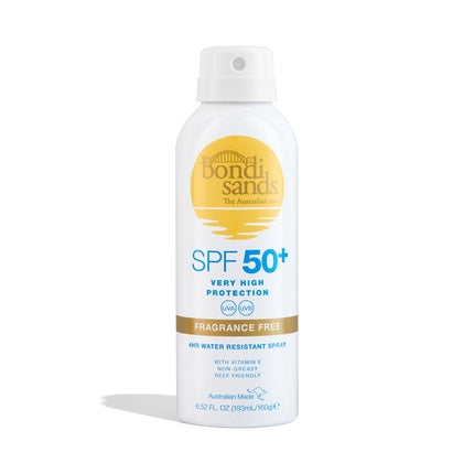 Spray protecție solară Bondi Sands SPF 50+, fără parfum, alb, 160ml