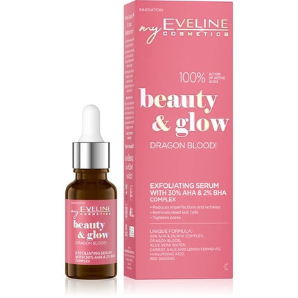 Ser exfoliant, Eveline, Beauty & Glow, 18ml, roz