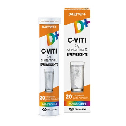 Dailyvit + C-Viti, Marco Viti Farmaceutici, Vitamina C Efervescentă, Portocale, 20 comprimate