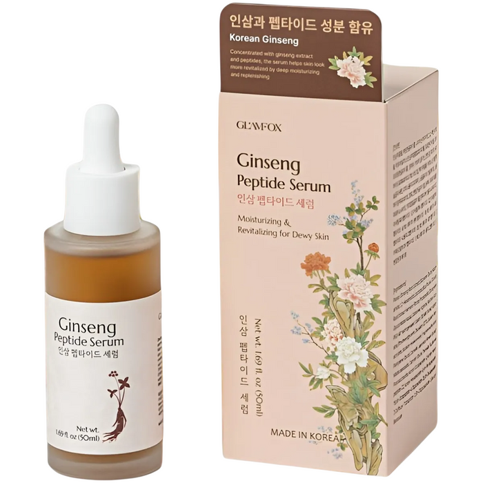 Ser de față Glamfox Ginseng Peptide Serum, antiîmbătrânire, hidratant, 50 ml