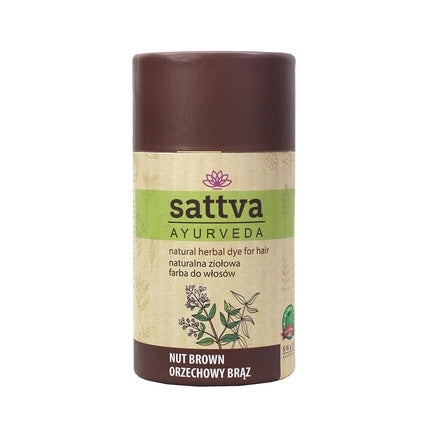 Sattva Ayurveda, Vopsea Naturală pe Bază de Plante pentru Păr Nuc Maro, 150g