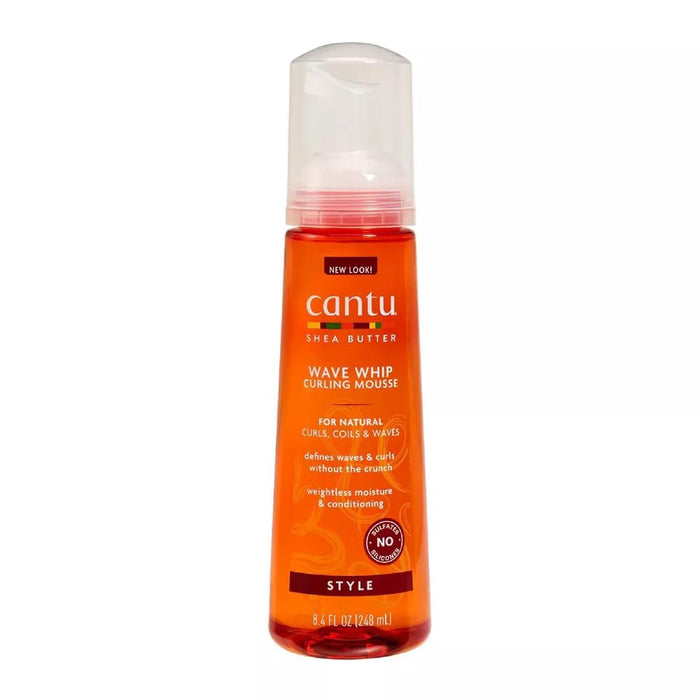 Spumă de coafat Cantu Shea Butter Wave Whip Curling Mousse, pentru bucle și onduleuri, 248 ml