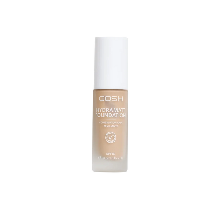 Fond de ten lichid Gosh Hydramatt, mat, pentru ten mixt, nuanța 010N Light Dark-Neutral, SPF 15, 30 ml, tester