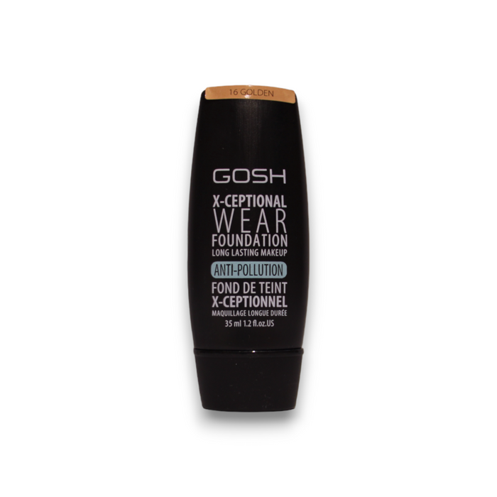 Fond de ten crem Gosh X-Ceptional Wear, de lungă durată, anti-poluare, nuanța 16 Golden, 35 ml