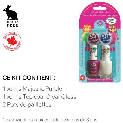 Set Smalturi pentru unghii Suncoat Girl, Non Toxic, Glitter, Culoare Roz și Alb