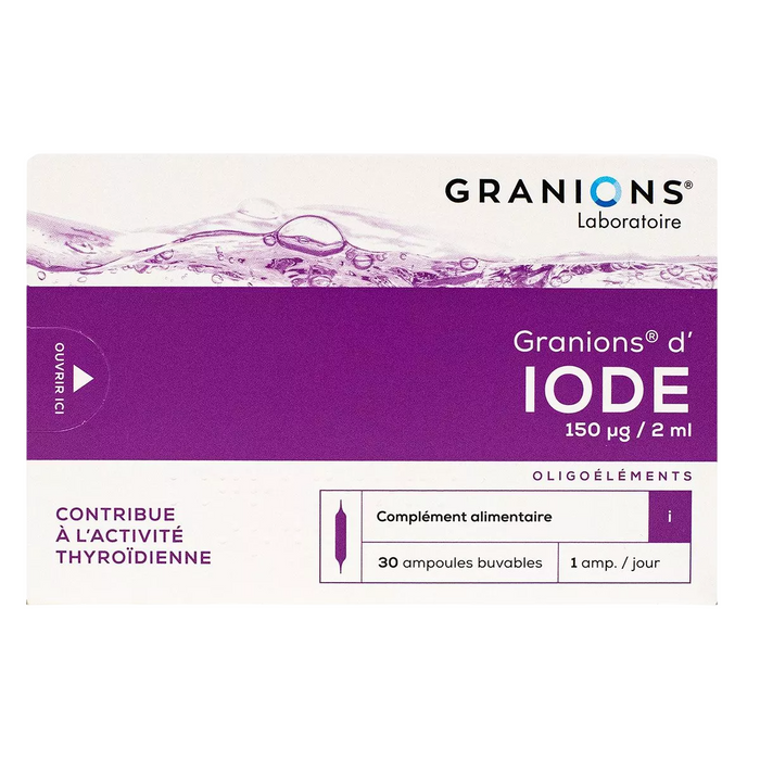 Supliment alimentar Granions Iode, 150 µg/2 ml, 30 fiole buvabile
