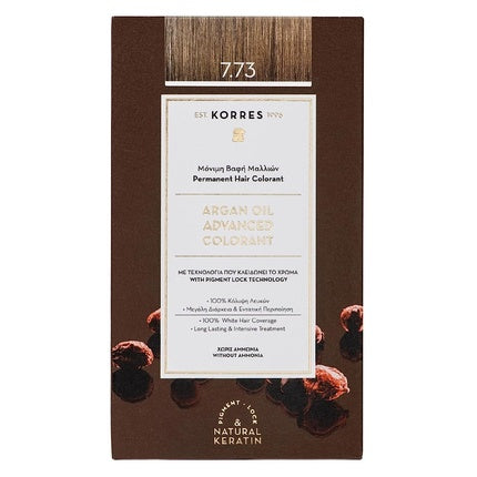 Vopsea de păr, Korres, Argan Oil, Moca auriu
