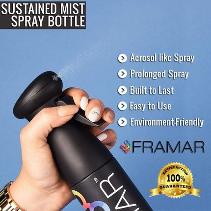 Sticlă spray păr, Framar, negru, fine mist