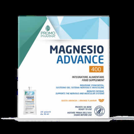 Integrator Alimentar Magnesio Advance 400, PromoPharma, Gust Portocale, Plic (20 buc)