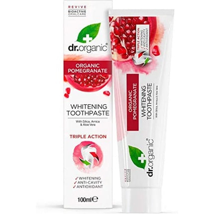 Pastă de dinți, Dr Organic, rodie, albire, 100ml