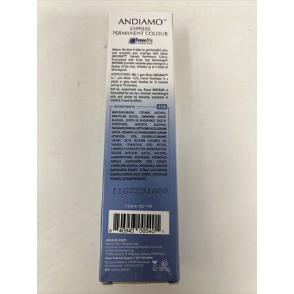 Aloxxi ANDIAMO EXPRESS Turbo Dye Permanent Hair Color, Argintiu