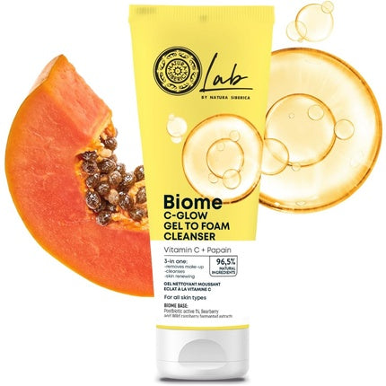 Gel demachiant, Natura Siberica, Lab Biome C-Glow, 140ml
