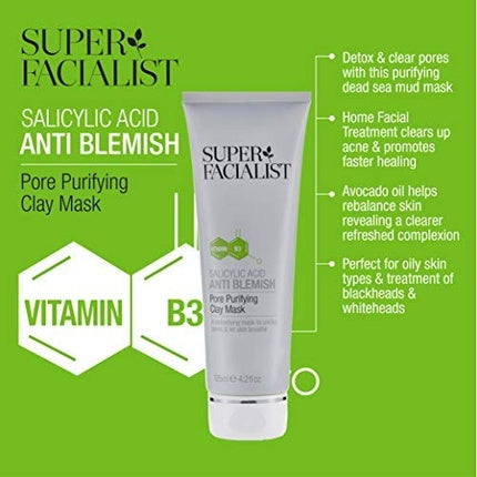 Mască Față Superfacialist Anti Blemish Argilă 125ml Gri