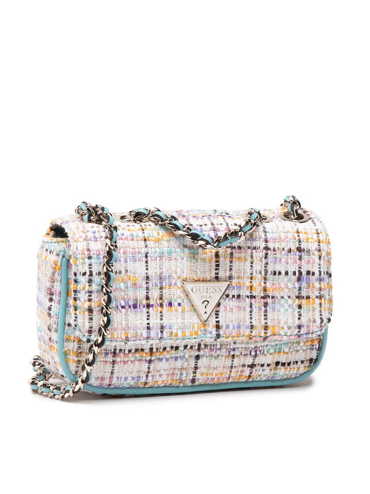 Geantă crossbody Guess Cessily, țesătură multicoloră, bareta cu lanț