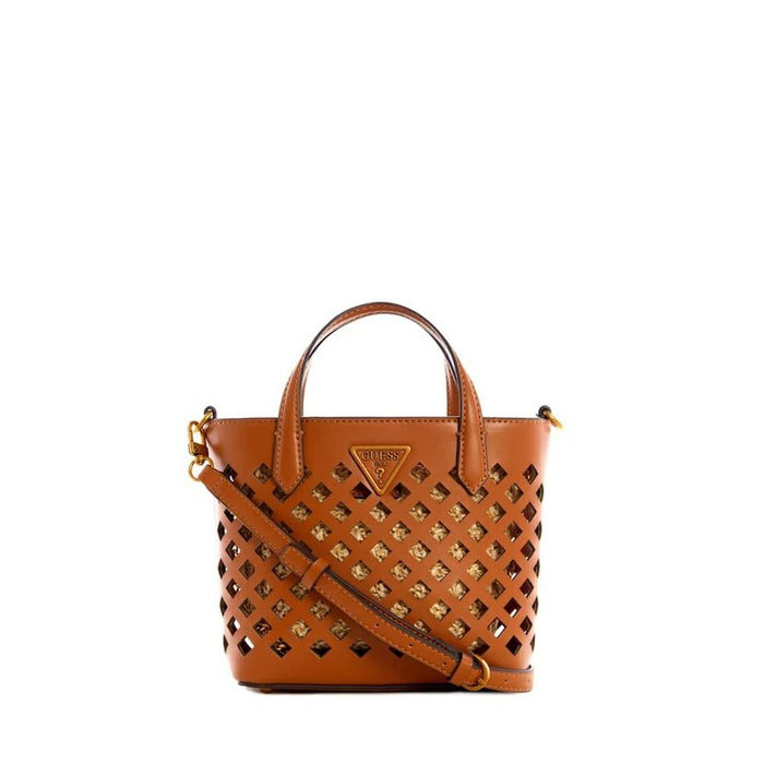 Geantă shopper Guess Aqua Mini, cu mânere superioare, maro