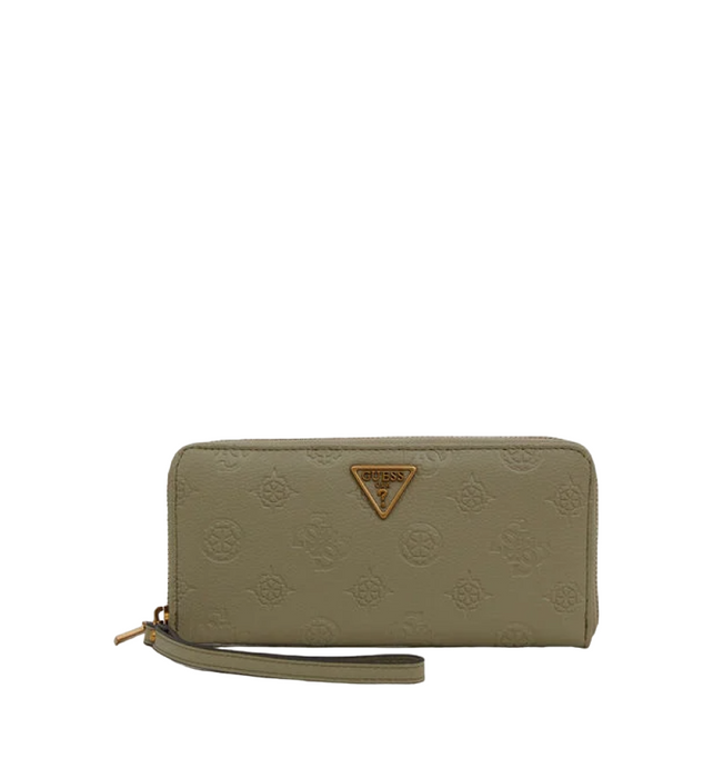 Portofel Guess Helaina, cu fermoar, verde kaki
