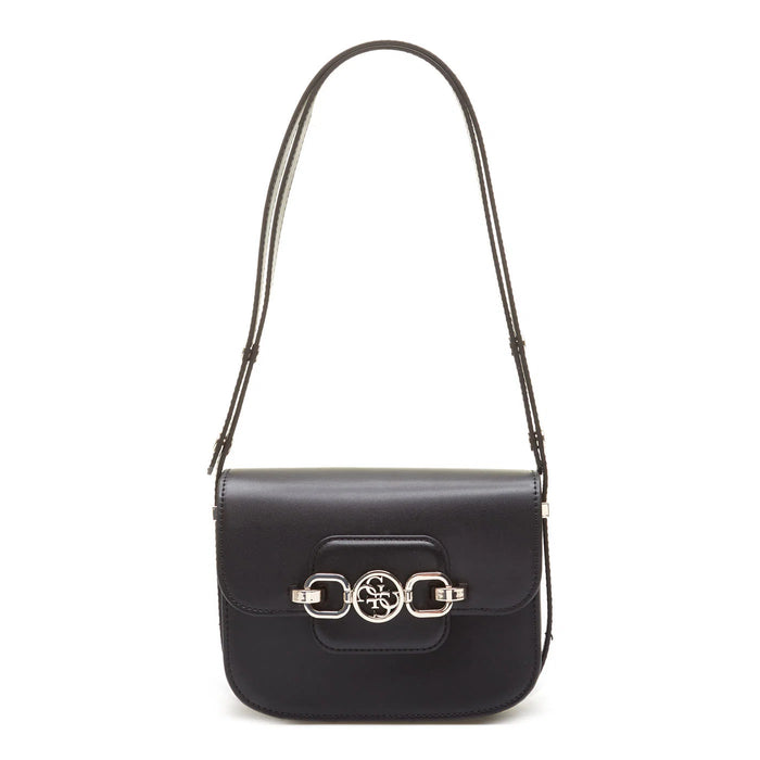 Geantă Guess Hensely Tote, neagră, cu bareta lungă