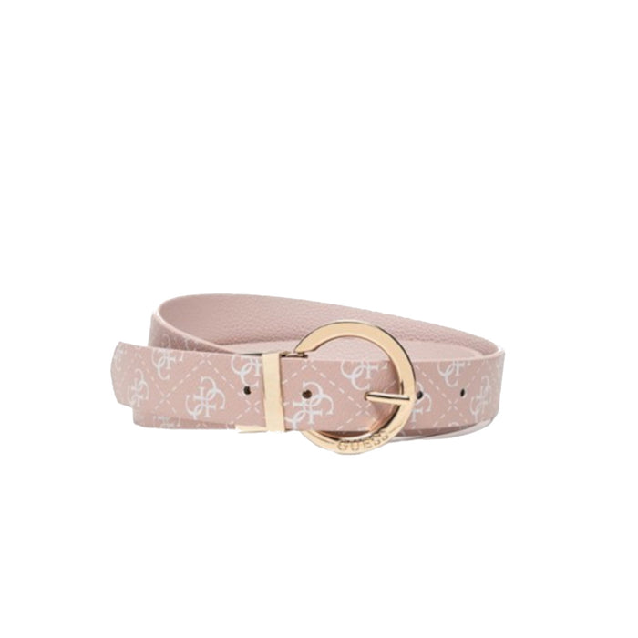 Curea Guess Naya Belts, roz, cu imprimeu cu logo