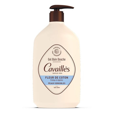 Gel de duș Rogé Cavaillès cu floare de bumbac, 1000ml, pentru piele sensibilă