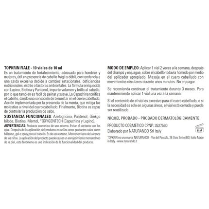 Topkrin Fiale, Naturando, Set 12 x 10ml, Tratament de întărire pentru păr fragil