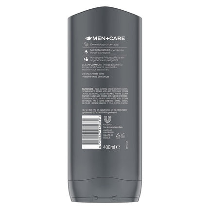 Gel de duș, Dove Men+Care, Clean Comfort, 400ml, gri