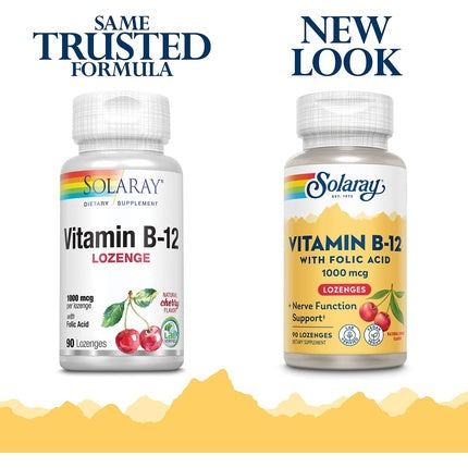 Supliment vitamina B-12 Solaray, 1000mcg, cireșe