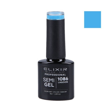 Lac de unghii Elixir 1086 Lagoon albastru 8ml