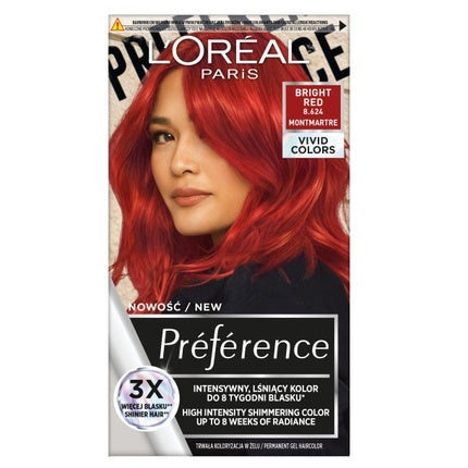 Vopsea de păr L'Oréal Preference Vivid Colors, roșu intens