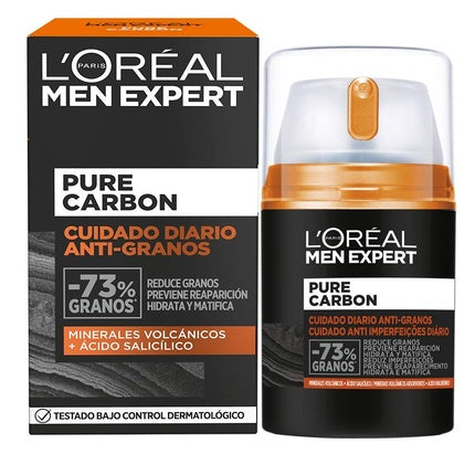Cremă zilnică anti-acneică, L'Oréal Paris Men Expert, cărbune pur, 50ml
