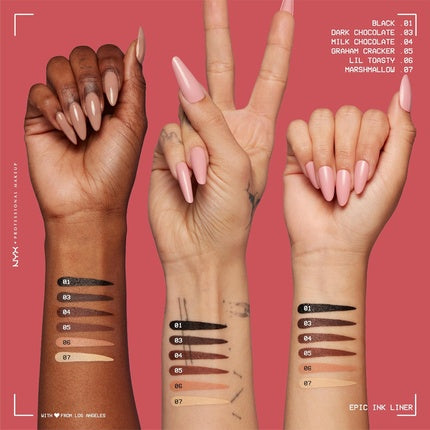 Creion lichid pentru ochi, NYX Professional Makeup, Epic Ink Liner, maro, cu vârf pensulă