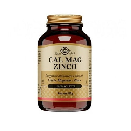 Integrator alimentar Solgar Cal Mag Zinc, Suport pentru oase și articulații, 100 tablete