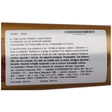 Balsam Joico K-Pak Color Therapy, 300ml, auriu