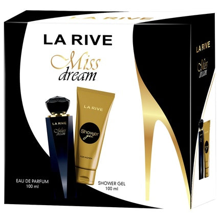 Set Parfum La Rive Miss Dream Woman, Eau de Parfum 100ml + Gel de Duș 100ml, Negru și Auriu