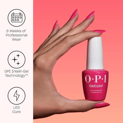 OPI GelColor Opaque Bright Creme UV Cure, model Strawberry Margarita