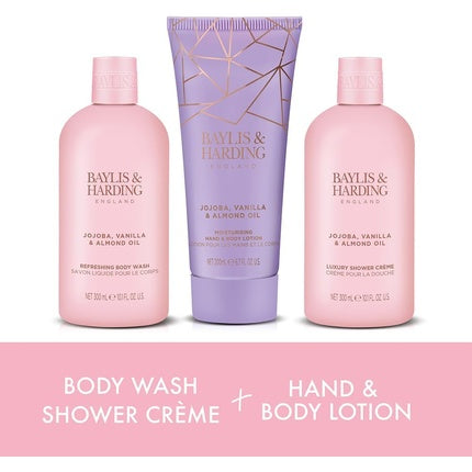Set cadou baie, Baylis & Harding, Jojoba Vanilie Migdale, roz-violet