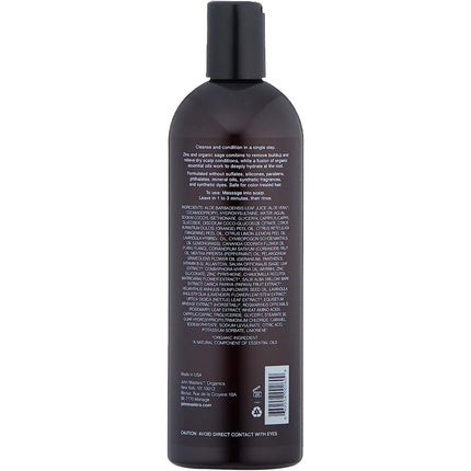 Șampon 2-în-1, John Masters Organics, zinc, salvie, negru