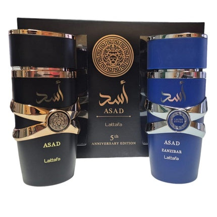 Set Parfum Lattafa Asad & Asad Zanzibar, Edition Aniversară, 2x100ml