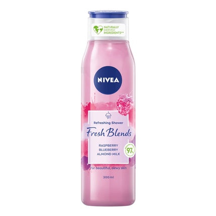 Gel de duș Nivea Fresh Blends Raspberry cu afine și lapte de migdale, 300ml