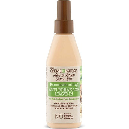 Ser păr, Creme Of Nature, Aloe & Black Castor Oil Anti-Breakage Leave-In, 236g, cutie maro