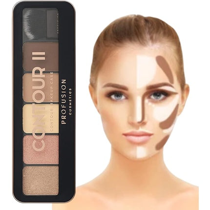Trusă machiaj, Profusion Cosmetics, Contour II Medium Dark