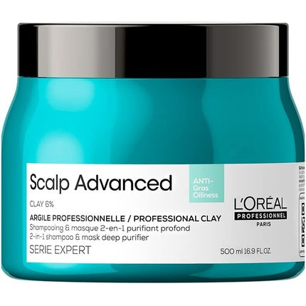 Sampon si Masca 2-in-1, L'Oréal Professionnel, Scalp Advanced Anti-Oiliness, 500ml